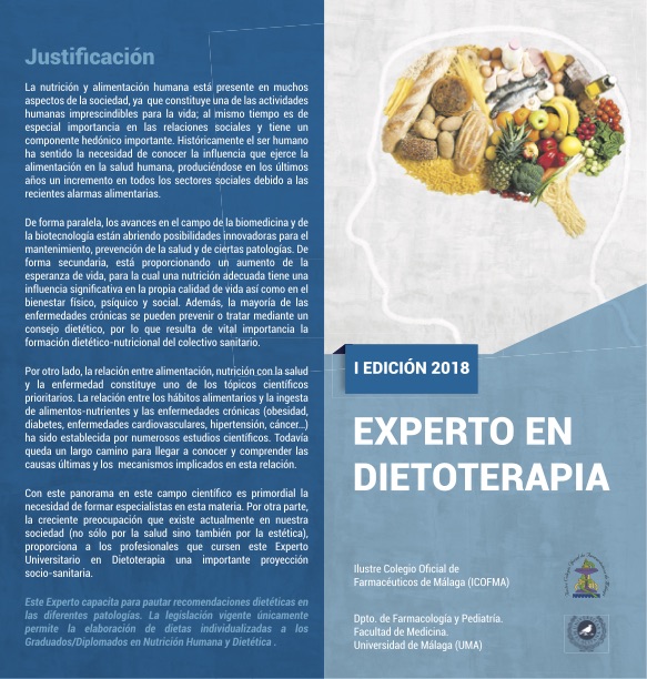 Diptico Experto en Dietoterapia 2018